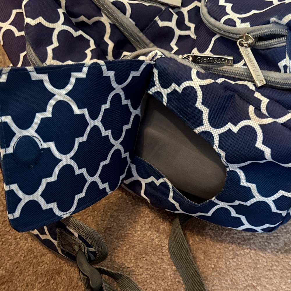 Navy Geometric Pattern Diaper Bag - image 13